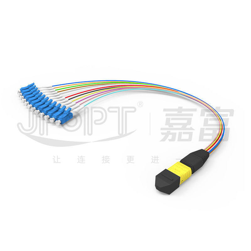 MTP-12 * LC 광섬유 점퍼 12 핵심 OS2 G657A1 G657A2 0.9 밀리미터 분기는 갈라집니다