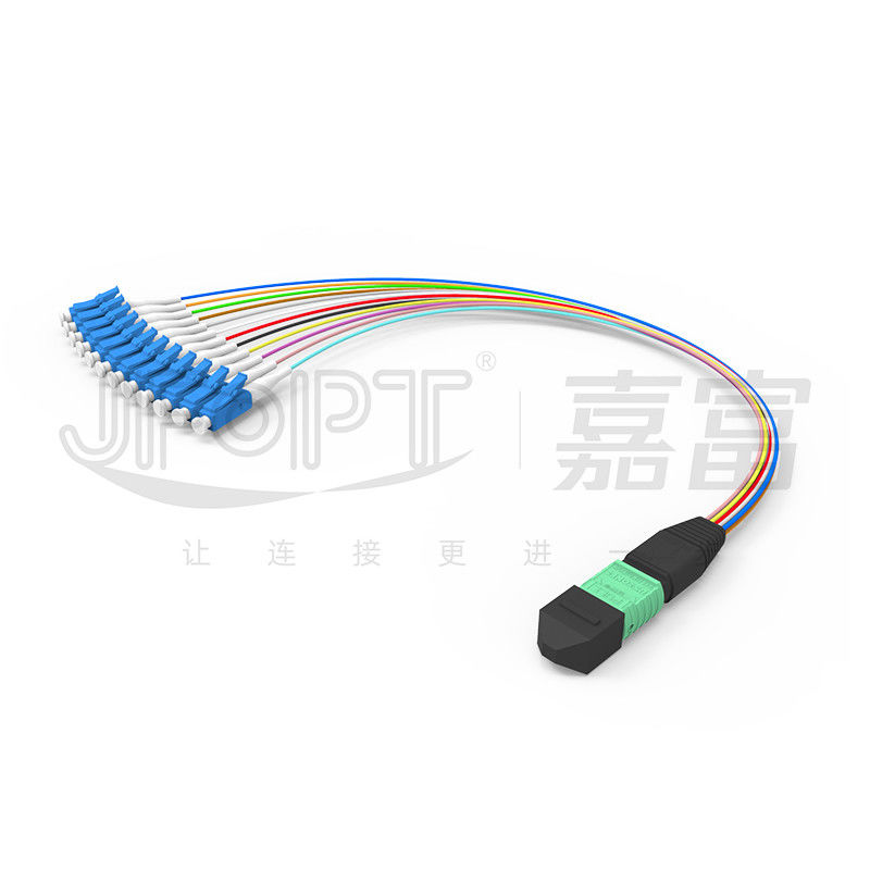 MTP-12 * LC 광섬유 점퍼 12 핵심 OS2 G657A1 G657A2 0.9 밀리미터 분기는 갈라집니다