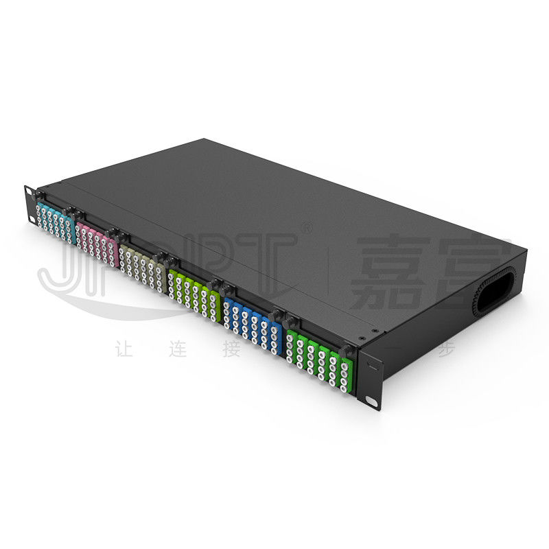 6PCS MPO-LC 24F MPO 카세트와 기준 1U 섬유 플러그반 19 인치 144 핵심