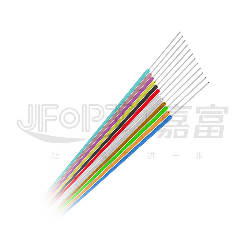 PVC LSZH 하이트렐 실내 섬유 옵틱 케이블 0.9 밀리미터 0.6 밀리미터 단단한 버퍼링된 섬유 단일모드 / 다중 모드