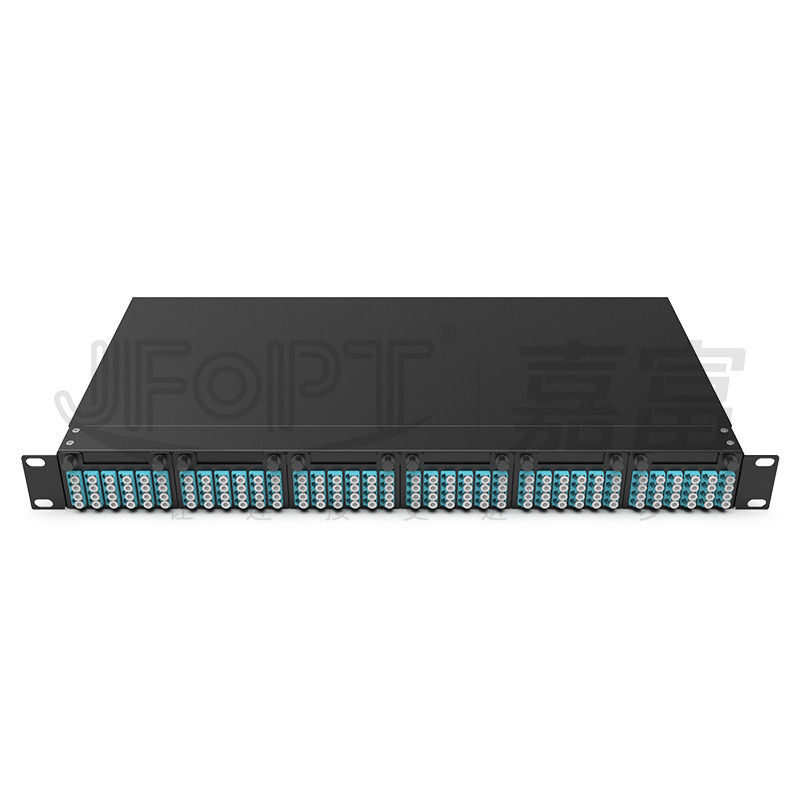 1 pc 24 핵심 또는 2 PC 12 핵심 MPO-LC 케이블과 선반 장착 섬유 패치 패널 6 PC MPO 카세트