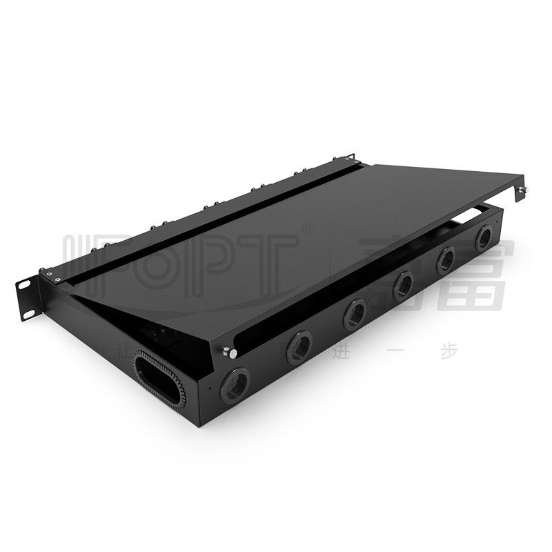 1 pc 24 핵심 또는 2 PC 12 핵심 MPO-LC 케이블과 선반 장착 섬유 패치 패널 6 PC MPO 카세트