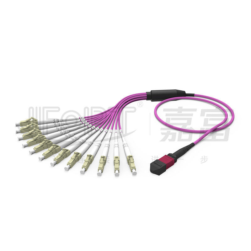 MPO-LC 3.0 작은 MPO 브레이크아웃 케이블 2.0 밀리미터는 MPO 섬유 패치 코드를 분기시킵니다