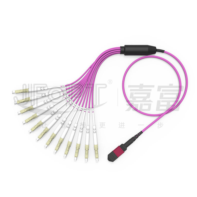 MPO-LC 3.0 작은 MPO 브레이크아웃 케이블 2.0 밀리미터는 MPO 섬유 패치 코드를 분기시킵니다