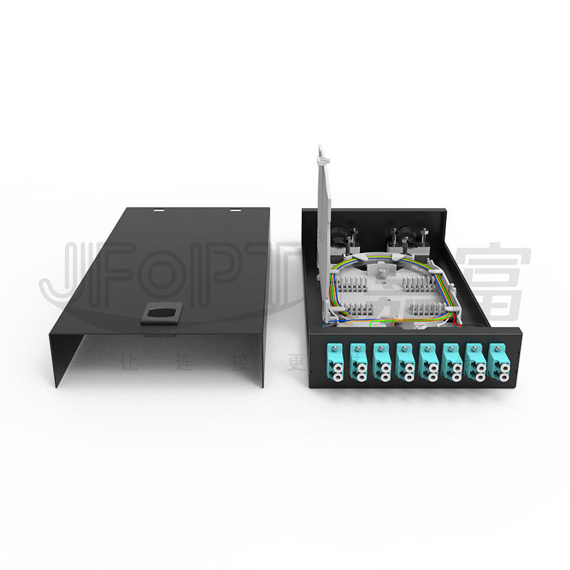 래치형 광섬유 종료 상자 데스크톱/벽에 장착된 SC/LC/FC/ST 8-12 포트 검은색