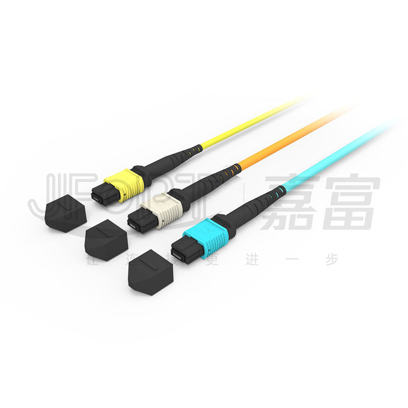 12 코어 속도 MPO 패치 코드 데이터 센터 연결용 아쿠아 컬러 10G 멀티 모드 OM3 광섬유 패치 코드