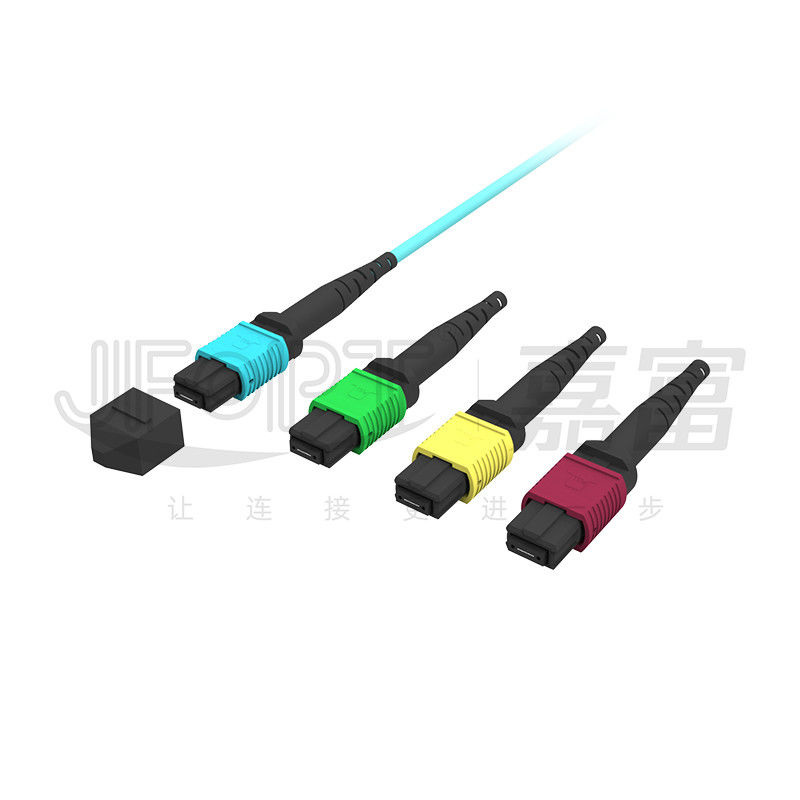 MPO 패치 코드 OM3 OM4 MPO-LC 브레이크오웃 케이블 1 3 5 10 미터 LSZH/PVC 재킷 850/1300nm 아쿠아