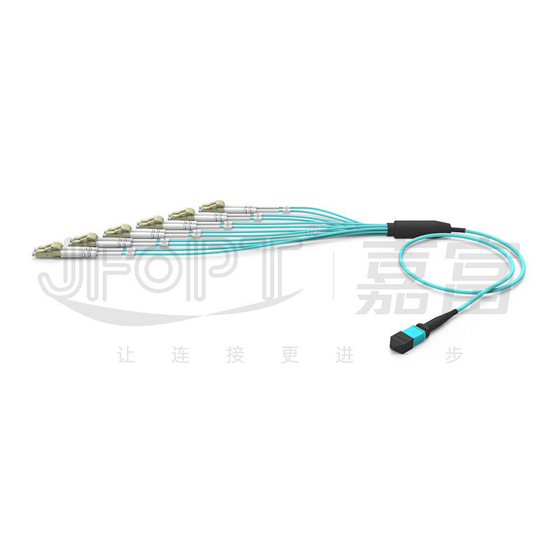 플러시 패치 코드가 아닌 MPO 브레이크 아웃 케이블 LC 커넥터 12 파이버 단일 OM3 OM4 MPO 끝 LC 듀플렉스 끝
